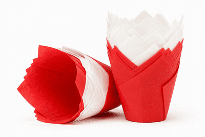 Mixed Pack - Red & White Tulip Muffin Wraps / Cases