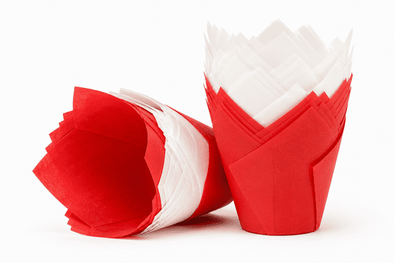 Mixed Pack - Red & White Tulip Muffin Wraps / Cases