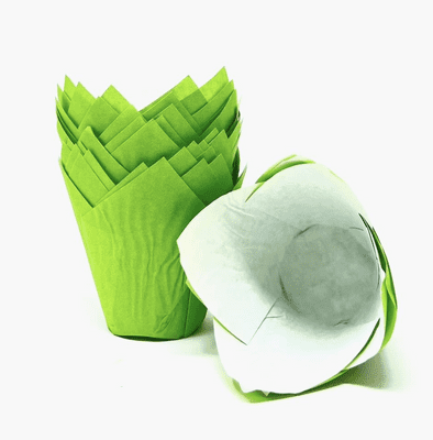 NEW Green Tulip Muffin Wraps / Cases - Choose your amount