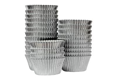 NEW Silver Foil Crimped Cupcake Cases