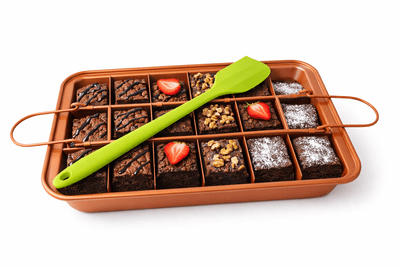 Non-Stick Brownie Pan with Divider and Free Spatula