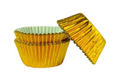 Old Gold - Foil Crimped Cupcake Case