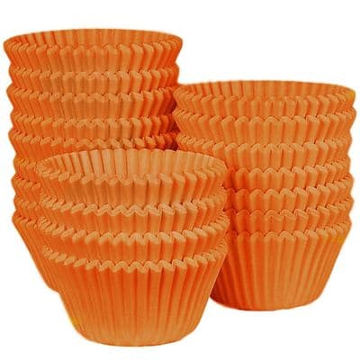 Orange Crimped Cupcake Case
