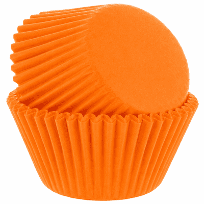 Orange Crimped Cupcake Case