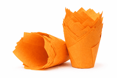 Orange Tulip Muffin Wraps / Cases - Choose your amount