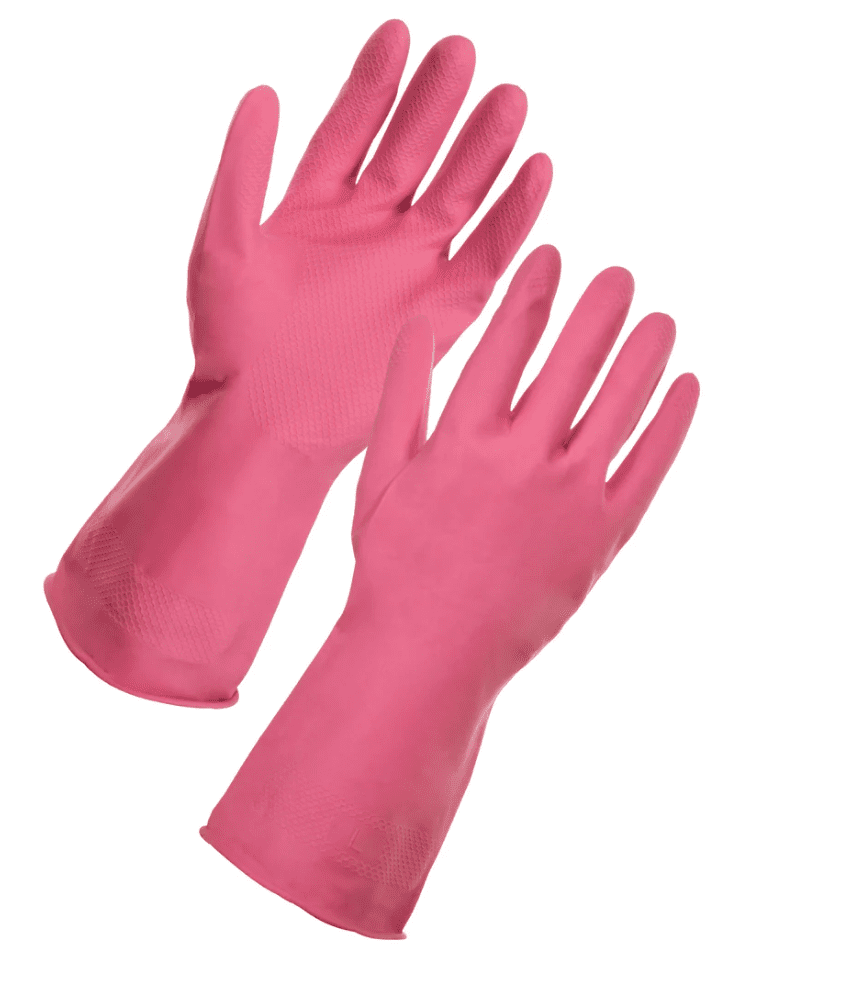 Pink Household Washing Up Gloves 12 pairs Choose Your Size