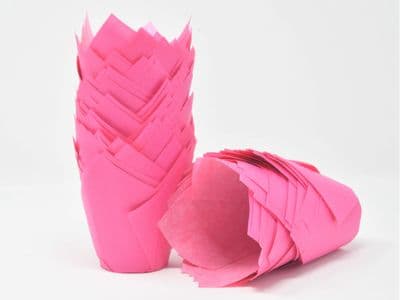 Pink Tulip Muffin Wraps/ Cases - Choose your amount