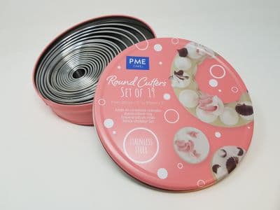 PME Round Stainless Steel Cutters - Set of 19