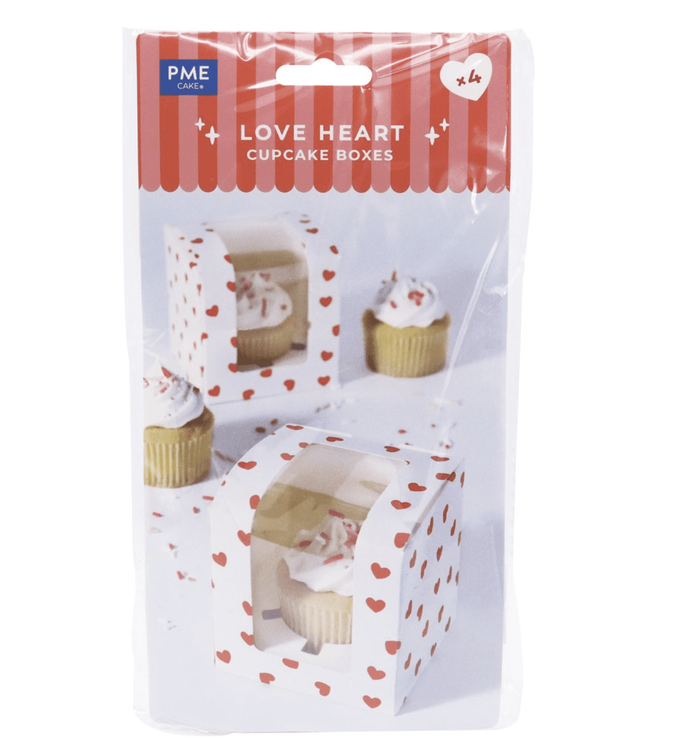 PME Valentines Treat Boxes - Love Hearts Pack Of 4