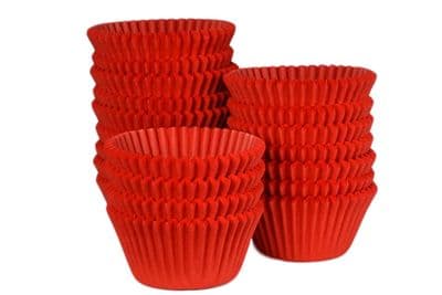 Red Crimped Cupcake Case