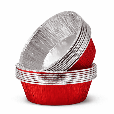 Red Round Lacquered Individual Pie Foils