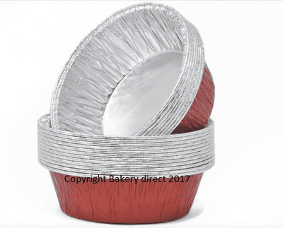 Red Round Lacquered Individual Pie Foils ( NEW SIZE)