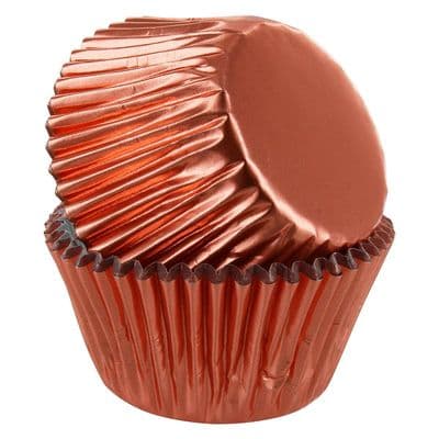 Rose Gold Foil Crimped Cupcake Case