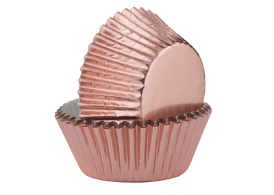 Rose gold Foil Crimped Cupcake Crimped Cases