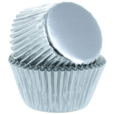 Silver Foil Crimped Cupcake Case