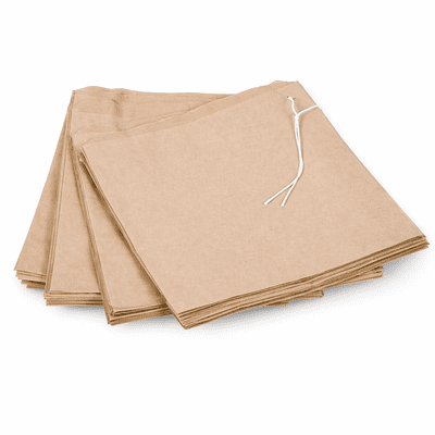Strung Brown Kraft Flat Paper Bags