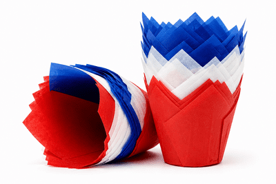 Tulip Muffin Wraps - Red, White & Blue -  Mixed Pack