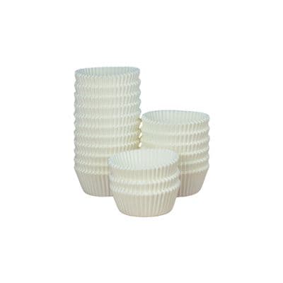 White Fairy Cake Crimped Cupcake Cases