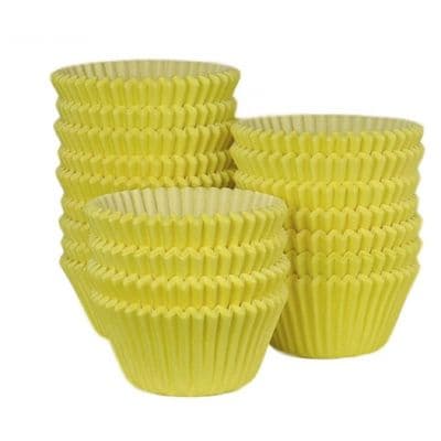 Yellow Crimped Cupcake Case