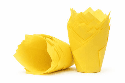 Yellow Tulip Muffin Wraps / Cases - Choose your amount