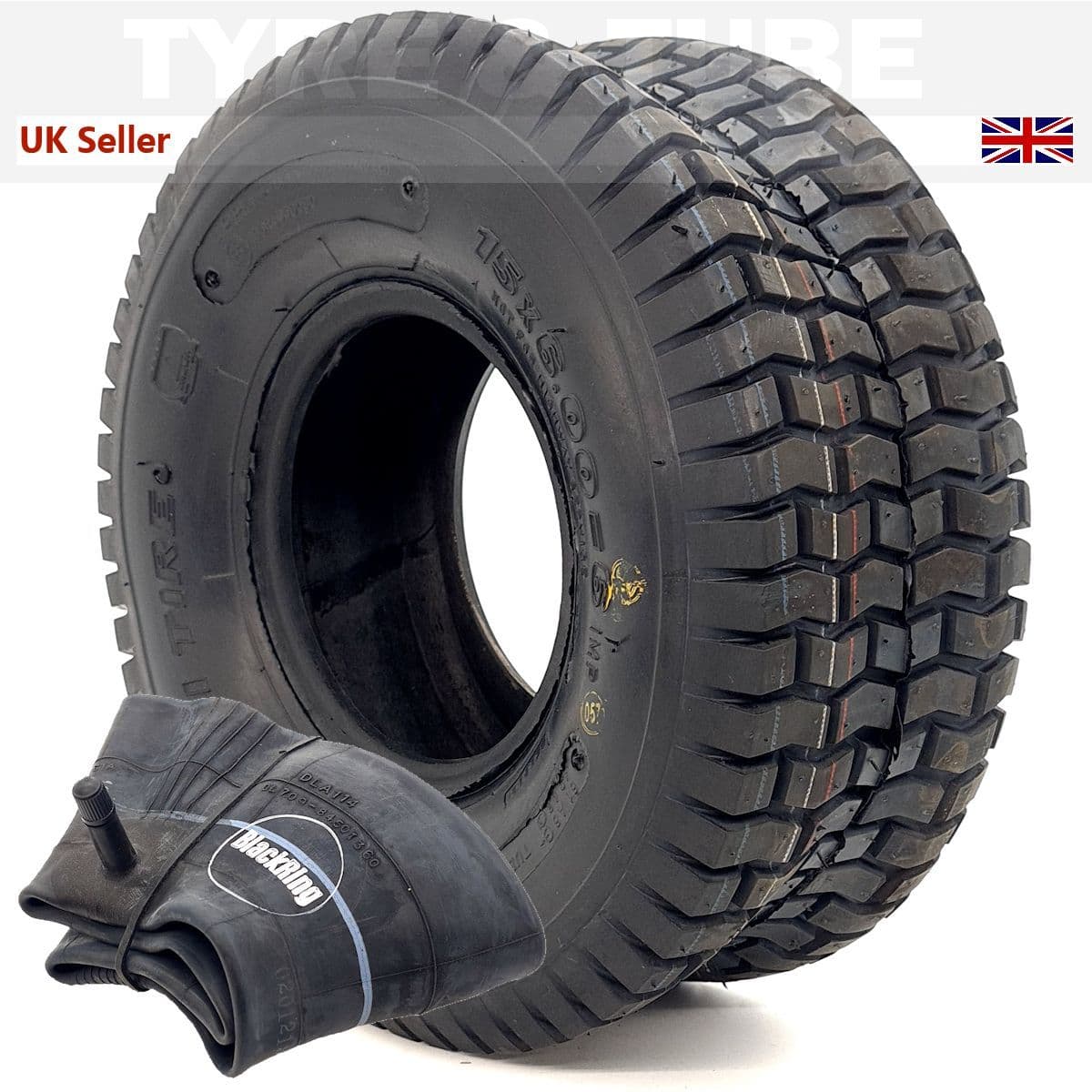 Riding Lawn Mower Tires 15x6.00-6 Lawn Mower Tires 4-Ply Heavy Duty Tubeless - Garden Tractor Replacement 20hp Lawn Mower Tires