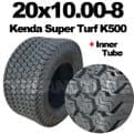 20x10.00-8 MOWER TYRE & TUBE SET KENDA K500 SUPER TURF