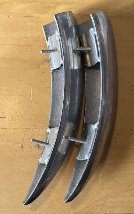 1953-1955 C1 Corvette, PAIR rear lower BUMPERS ,GM 3706645 aluminum repro used