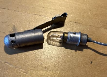 1953-1967 Chevy GM Shielded dash radio lighter LAMP for GE 1816 bulb, inc pigtail used