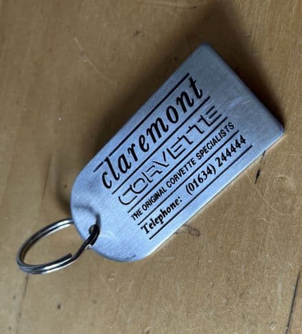 1953-2025 Claremont Corvette embossed stainless steel KEYRING nos New