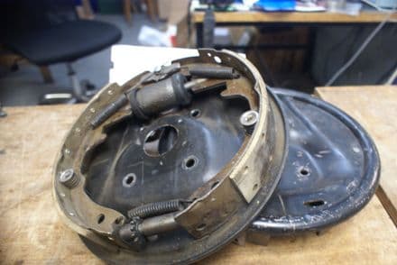 1953-62 Pair,Front Inner Drum Brake Assemblies ,Black Painted,GM,Used