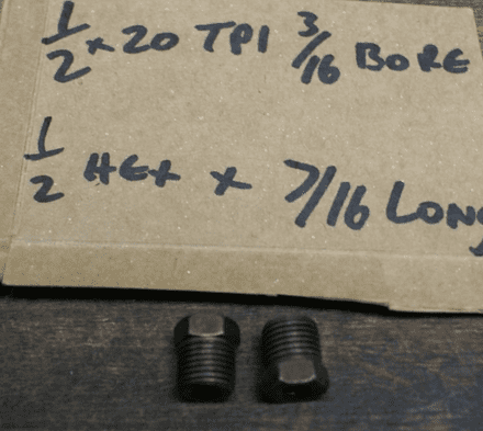 1953-82 2x Brake,Fuel Or Hydraulic Line Nut,1/2 x 20 TPI,1/2 x 7/16 x 3/16,New