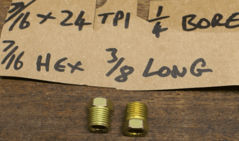 1953-82 Brake,Fuel or Hydraulic Line Nuts,7/16 x 24 TPI,7/16 x 3/8 x 1/4,Set of 2New