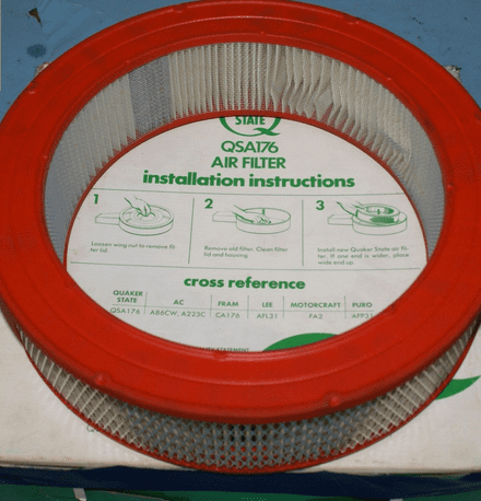 1955-1967 Quaker State QSA176 A86CW PERFORMANCE Air Filter 11.5" x 8.5" x 3", New