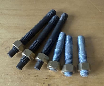 1955 -1979 C1 C2 Exhaust Manifold STUDS & BRASS NUTS, set new