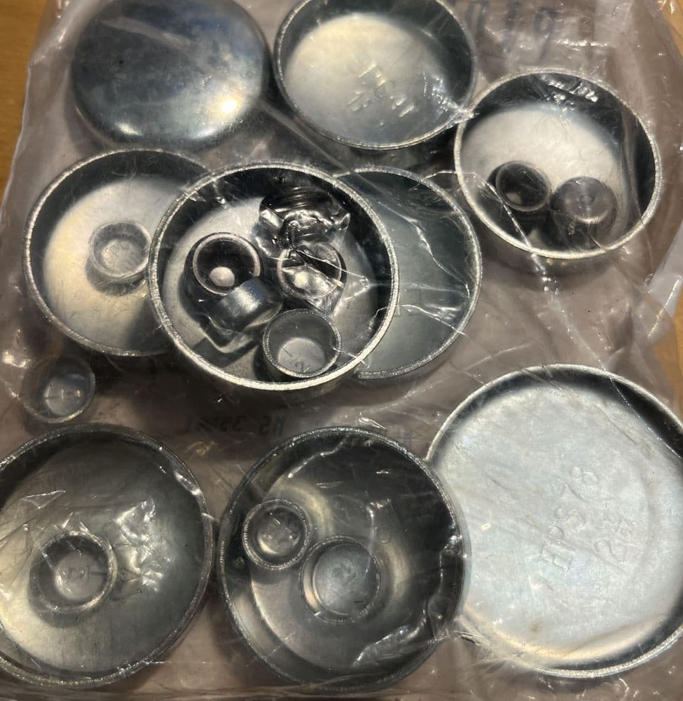 19551991 Chevy Pioneer PE100 CORE FREEZE PLUG full set galvanised steel