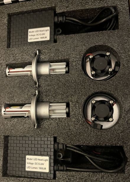 1955-1996 12v H4 LED Headlight Headlamp Conversion Kit, H4W-1800LM New