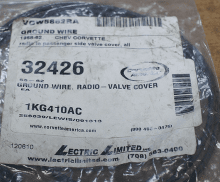 1955-62 Grounding Wire-Radio to Valve Cover,32426,New