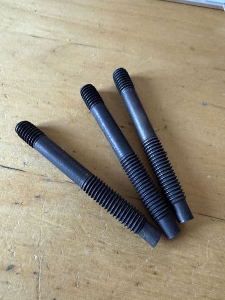 1955-80 set of 3 RH Exhaust manifold STUDS imperial UNC new