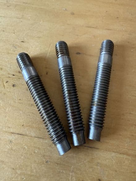 1955-80 set of 3 x 3/8" UNC LH manifold STUDS imperial UNC