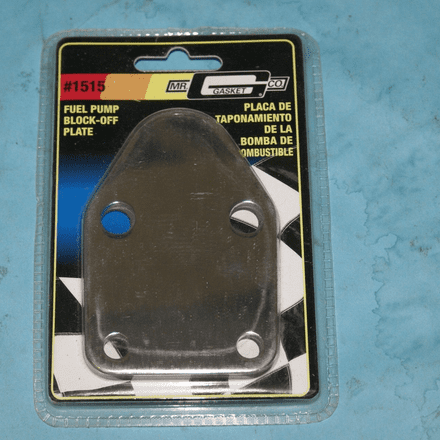 1955-81 Small Block Chevrolet Fuel Pump Block-Off, Mr Gasket 1515, New
