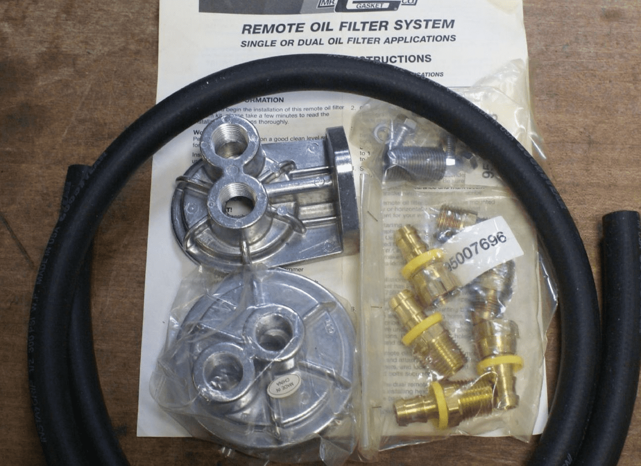 195582 Remote Oil Filter Kit Mr Gasket 7680 New