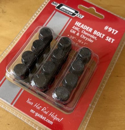 1955-82 set of 16 1" Header socket -head BOLTS MG917 Grade 5 black THESE WORK!