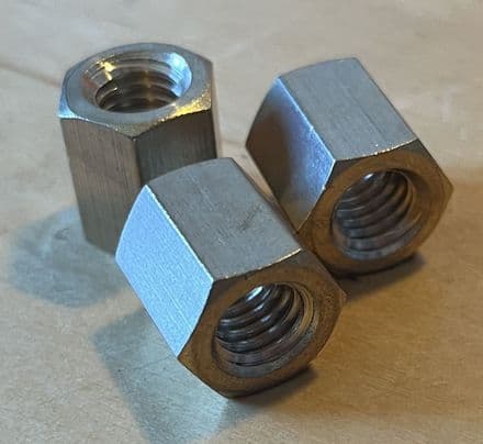 1955-82 set of 3 BRASS 5/8' DEEP 3/8" Correct Exhaust manifold NUTS imperial 3/8" UNC