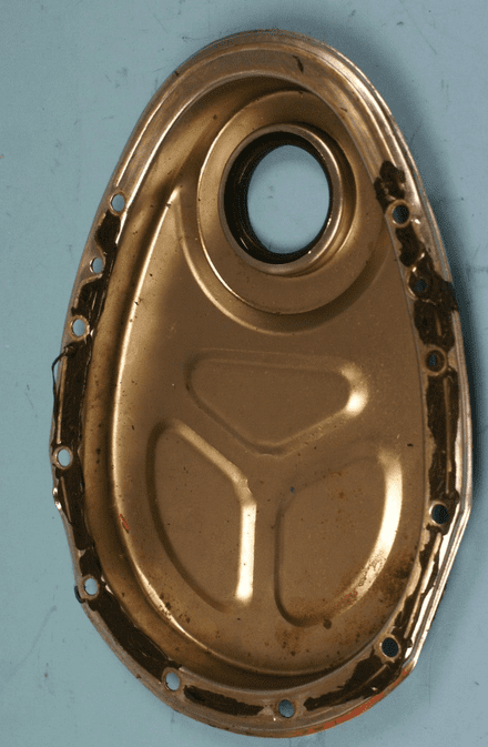 1955-82 Small Block 283 327 350 400 Chrome Timing Cover, Used Good