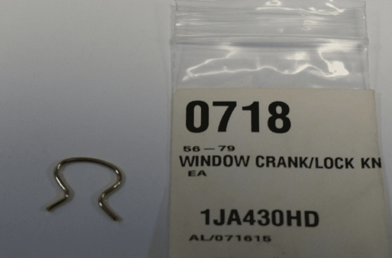 1956-1979 C1 C2 C3 Corvette, GM 4168122 Window Crank/Lock Knob Retaining Clip,New