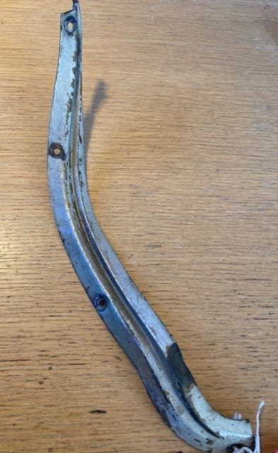 1958-1962 C1 Corvette , LH DRIP RAIL MOULDING door hinge pillar