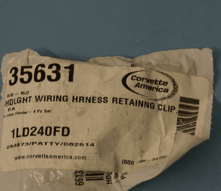 1958-1962 Corvette C1 Headlight Wiring Harness Retaining Clip 35631 New, box d