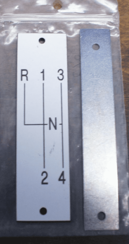 1958-62 Shift Indicator W/Back Plate,4 Speed,White,New