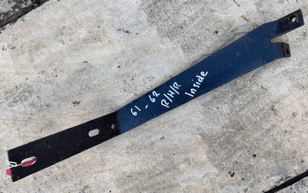 1961-1962 C1 Corvette, Rear RH INNER bumper BRACE REINFORCEMENT INSIDE used. (1)