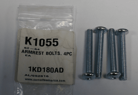 1962-1964 C2 Corvette, K1055 Armrest Bolts,New,Box A